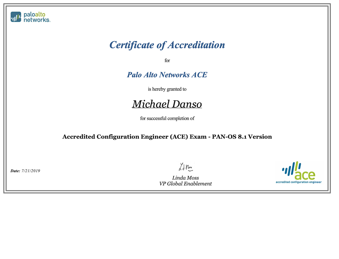 Palo Alto Accredited Configuration Engineer